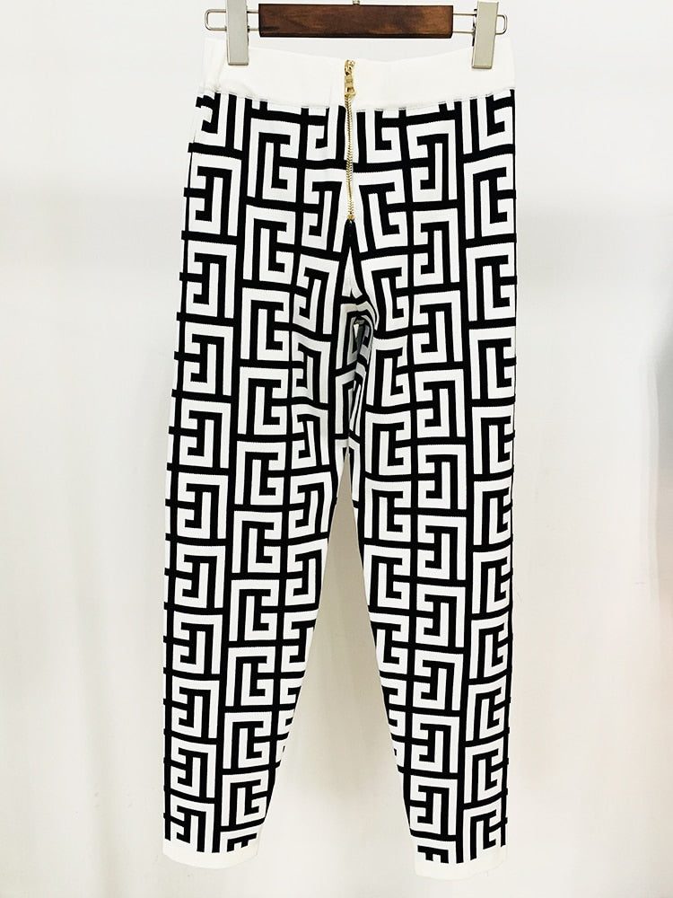 Women's Monogram Jacquard Knit Pencil Pants