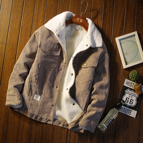 Men's Corduroy Cotton Jacket to 5XL