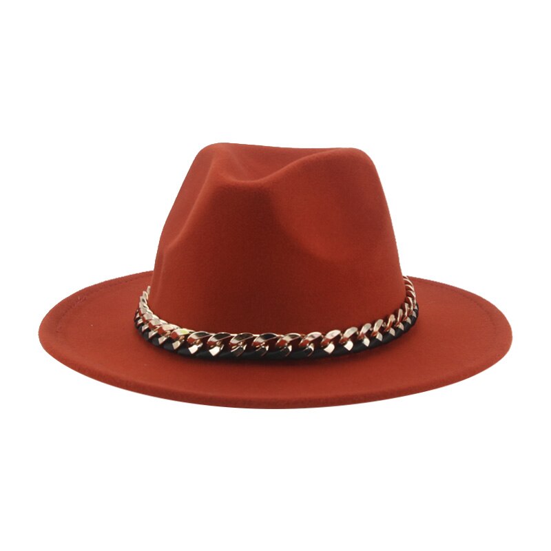 Women's Chain Belt Fedora Hat