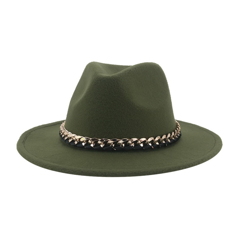 Women's Chain Belt Fedora Hat