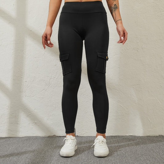 Cargo Design Leggings w/ Side & Back Pockets