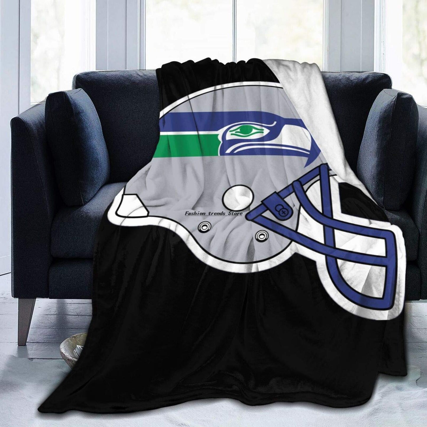 Seattle Seahawks Flannel Fleece Bed Blankets Lightweight Throw Blanket