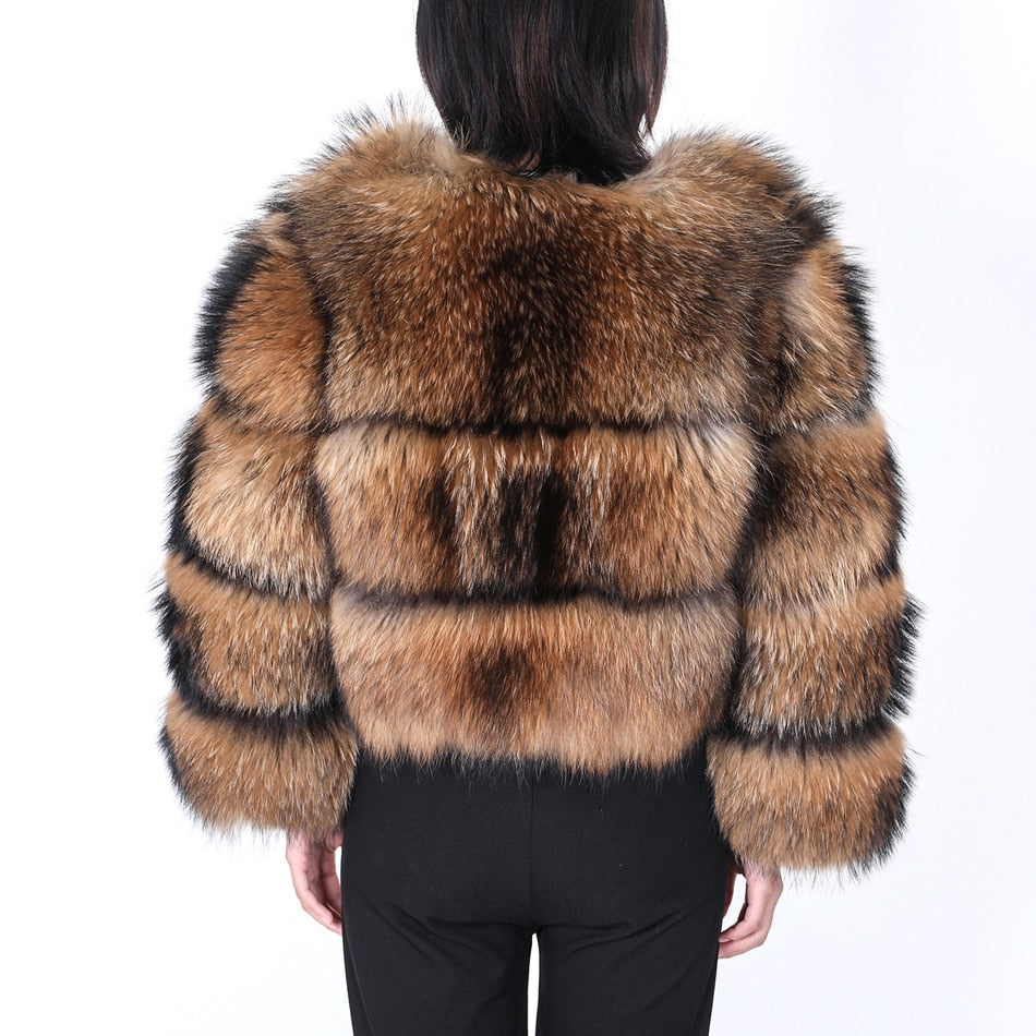 Genuine Ladies Short Real Fox Fur-Vests, Coats & Hooded Jackets