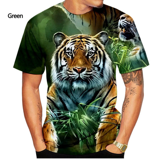 Men's 3D Tiger Print Quick-Dry O-Neck T-Shirts