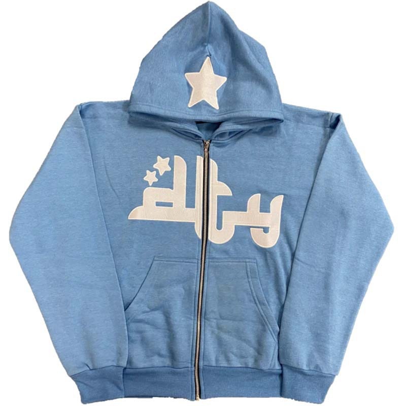 Men's Star Letter Printed High Street Hooded Sweatshirts to 3X