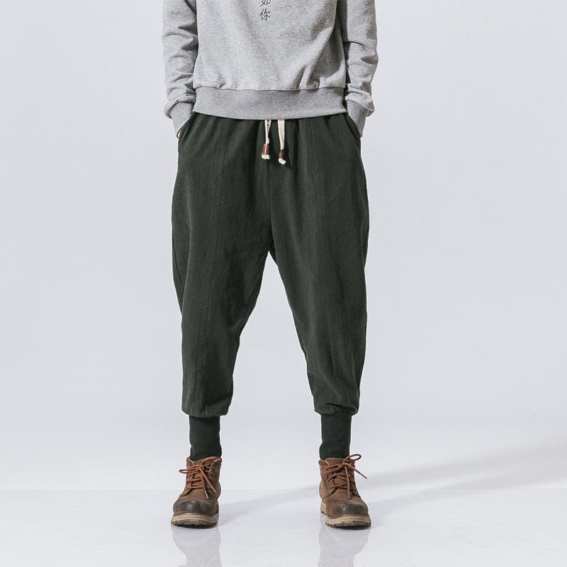 Men's Cotton Cargo Harem Sweatpants