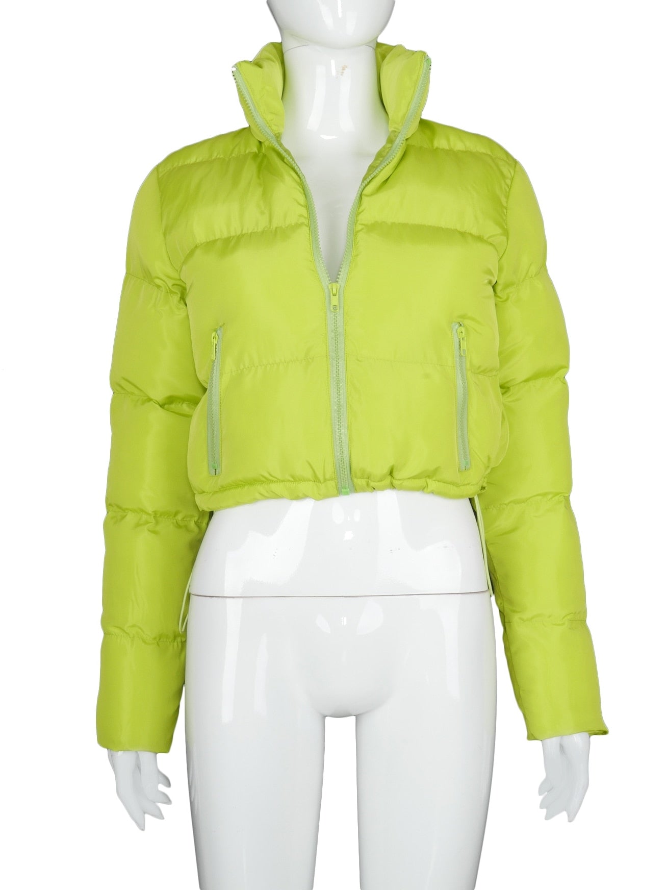 Solid Color Loose Padded Cropped Ladies Bomber Jacket