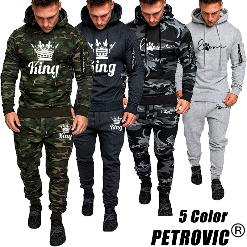 Men's "King" Camouflage Hooded Sweatsuit