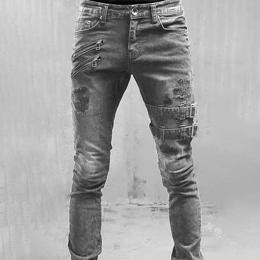 Men's High Waist Skinny Designer Jeans