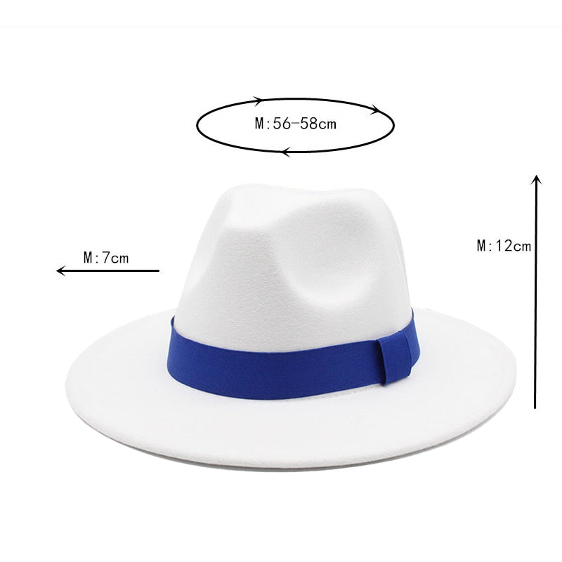 Patchwork Wide Brim Two Tone Felt Fedora Hat