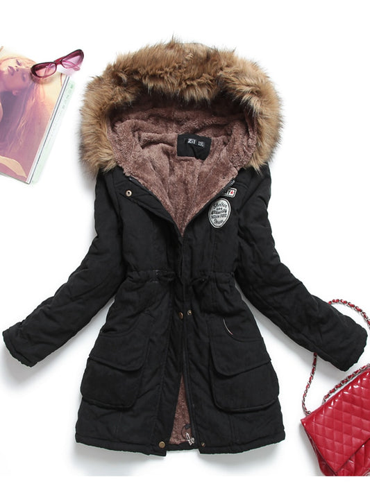 Hooded Wadded Slim Cotton Padded Jacket