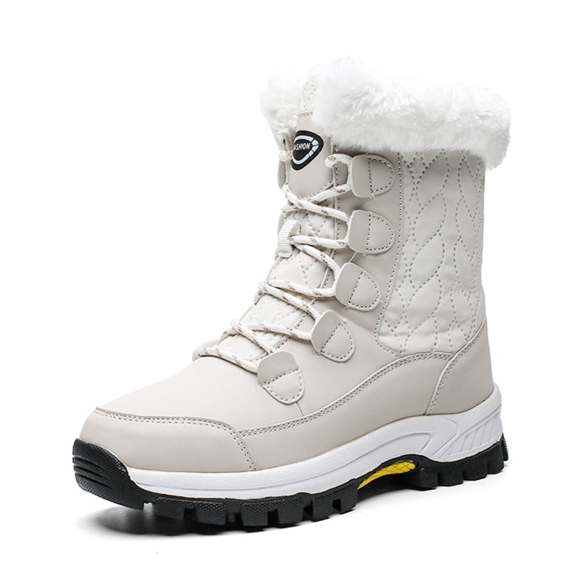 Lace-Up Platform Ankle Snowboots for Women