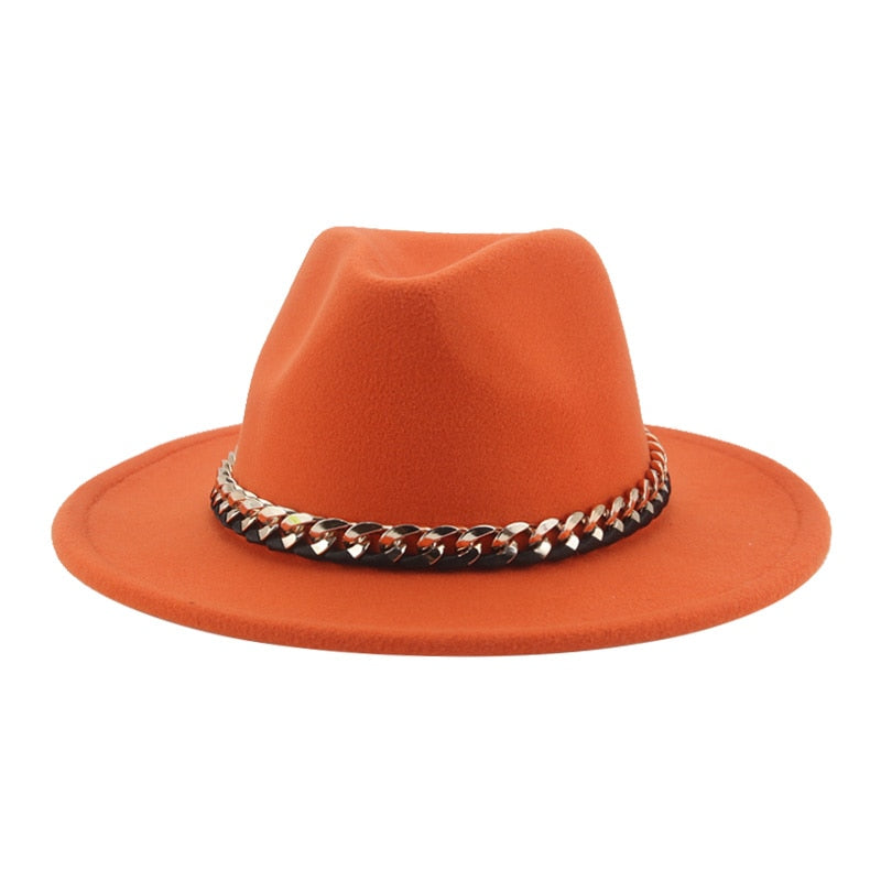 Women's Chain Belt Fedora Hat