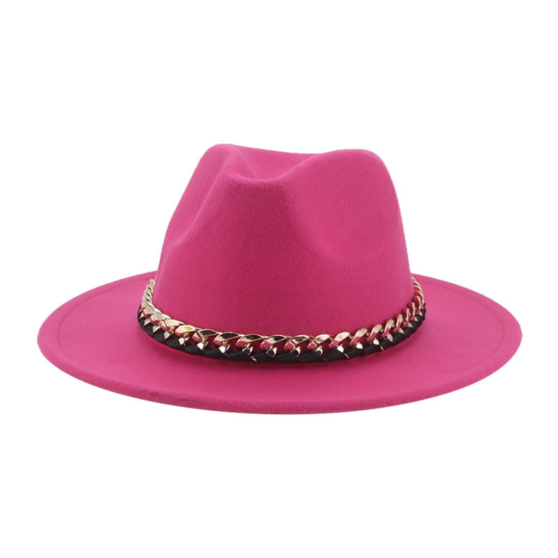 Women's Chain Belt Fedora Hat