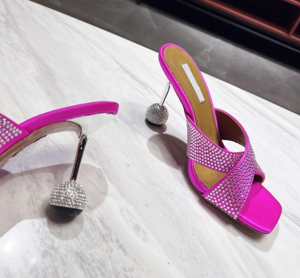 Square Toe Cross Tie Diamond Heel Sandals