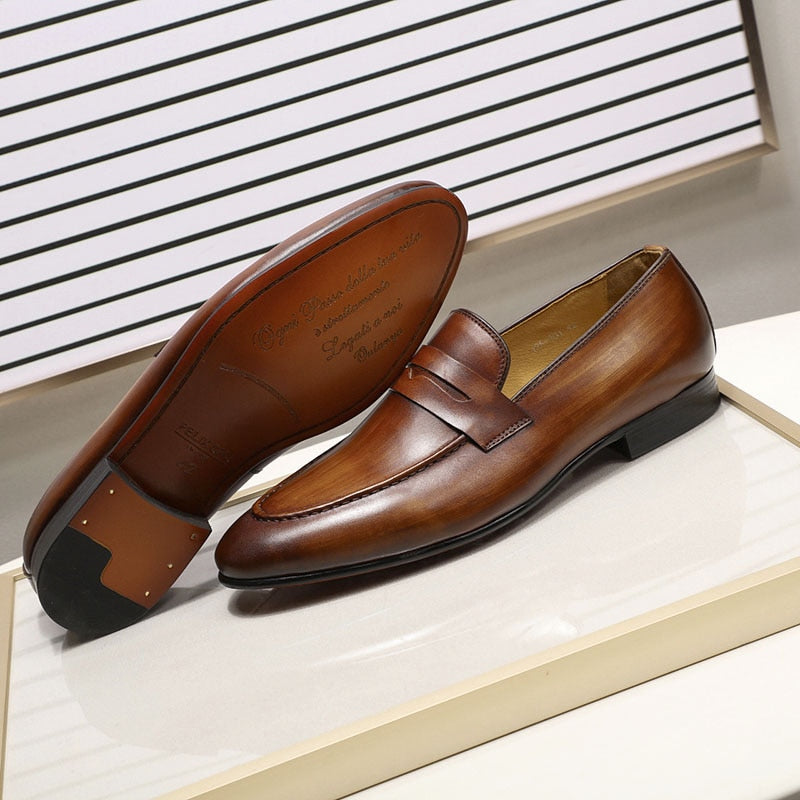 Men's Penny Loafer Genuine Leather Dress Shoes