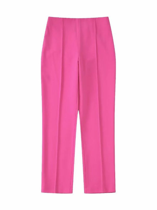 Hot Pink Feather Blazer + Slacks Women's Suit