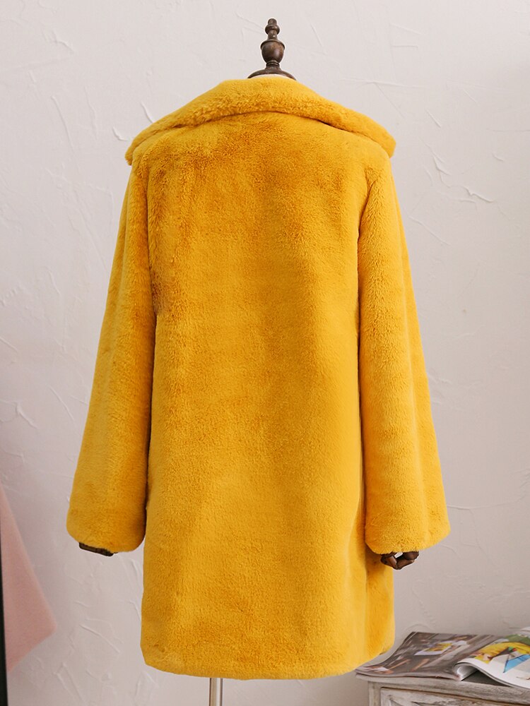 Long Sleeve Faux Fur Coats