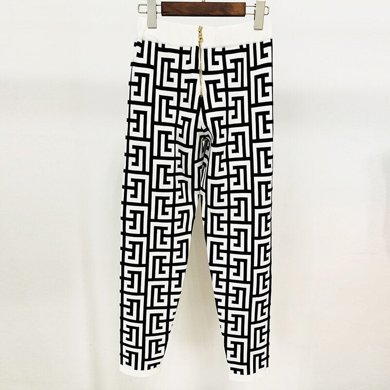 Women's Monogram Jacquard Knit Pencil Pants