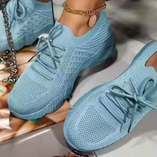 Lace Up Mesh Vulcanized Ladies Sneakers