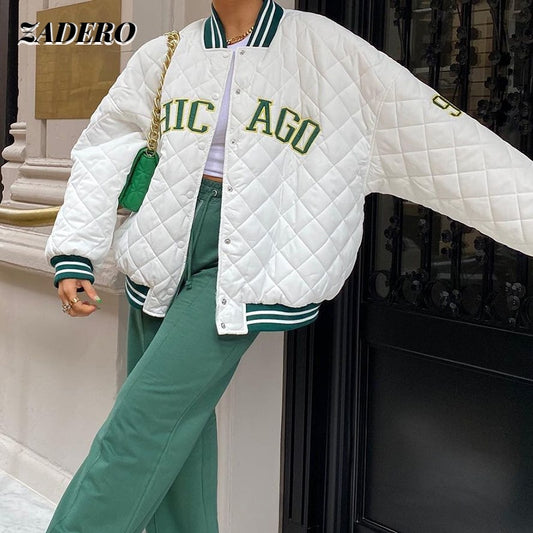 Baseball Bomber Oversized Patchwork Jacket