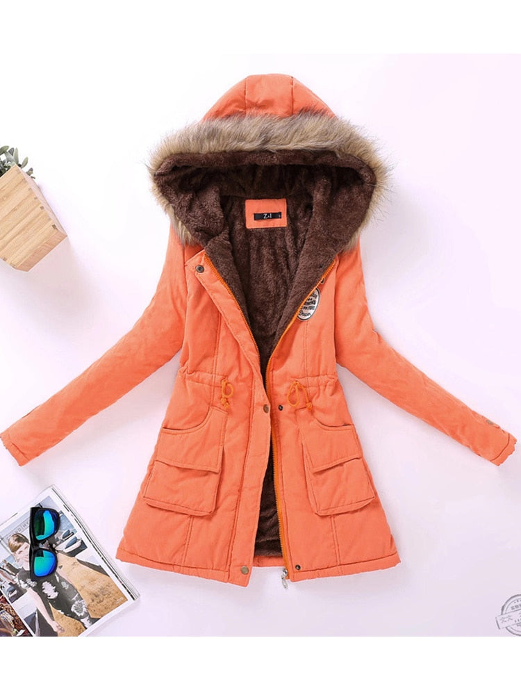 Hooded Wadded Slim Cotton Padded Jacket