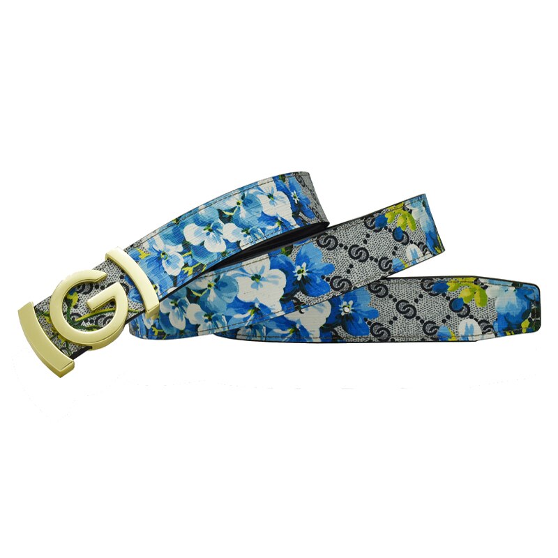 Butterfly GG Bee Designer Monogram Print Women's Leather Belt