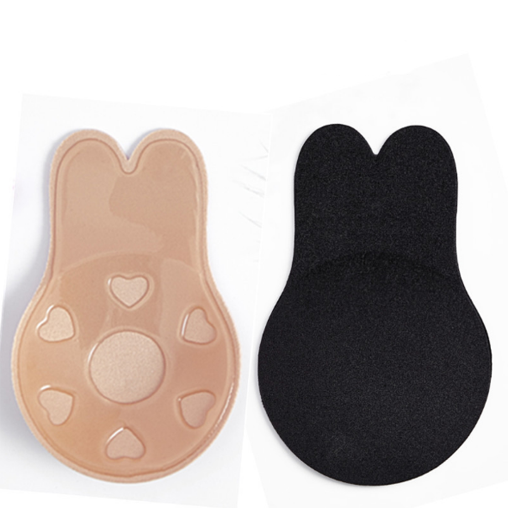 Silicone Latex Stickers Rabbit Ears Self-adhesion Breast Pasties Bra Padding Ultra-thin Adhesive Strapless