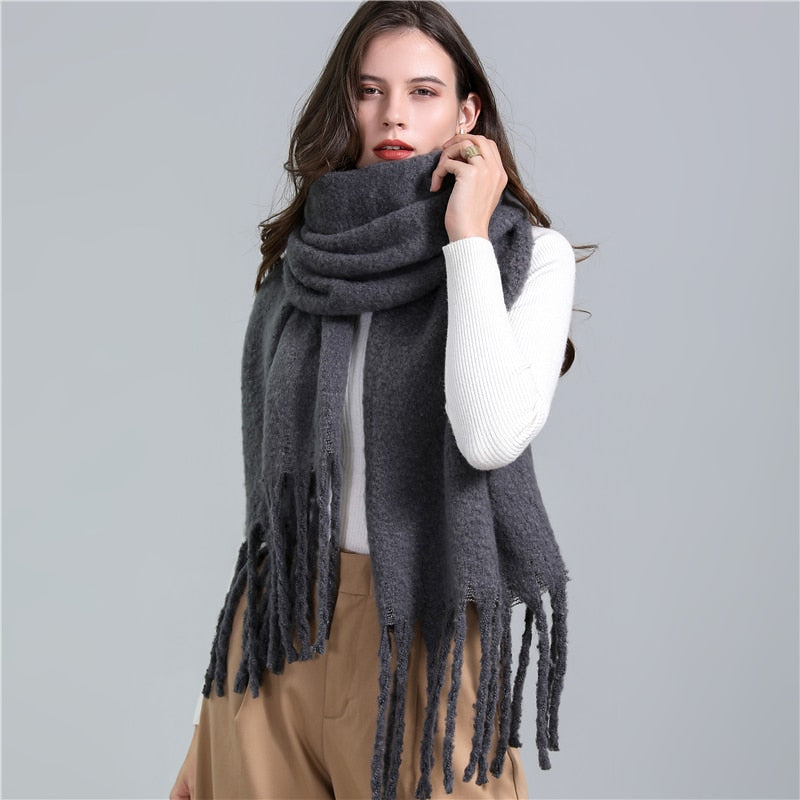 Cashmere Ladies Long Tassel Large Shawl Scarves