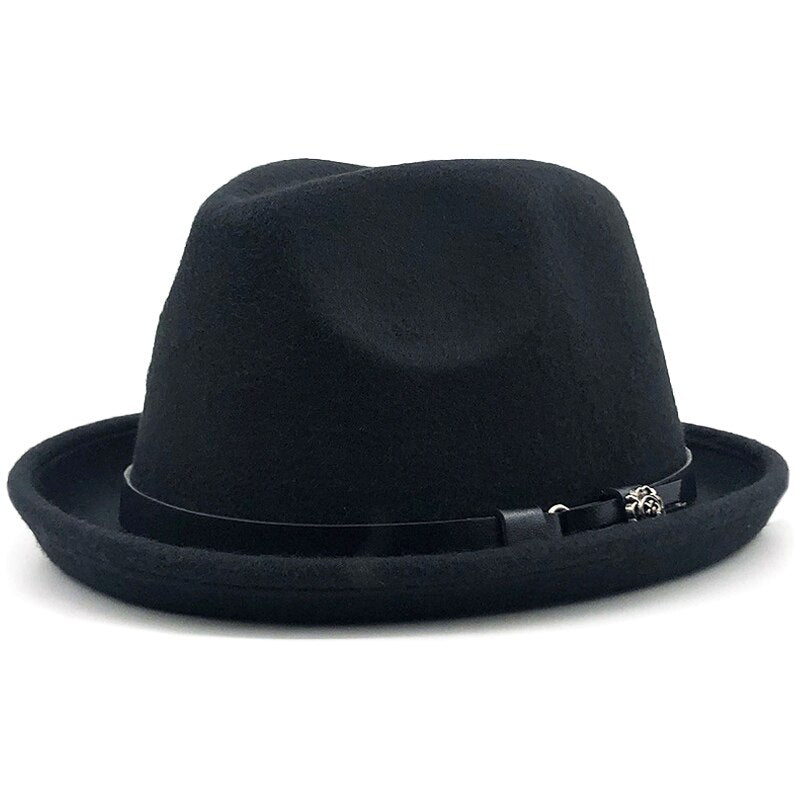 Felt Wool Wide Brim Ribbon Band Fedora Hat