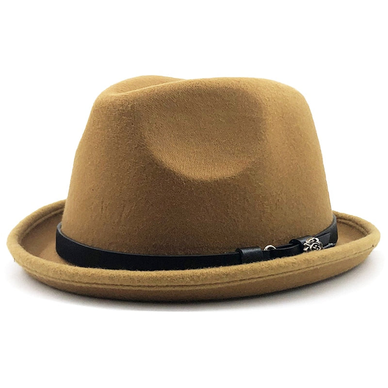 Felt Wool Wide Brim Ribbon Band Fedora Hat