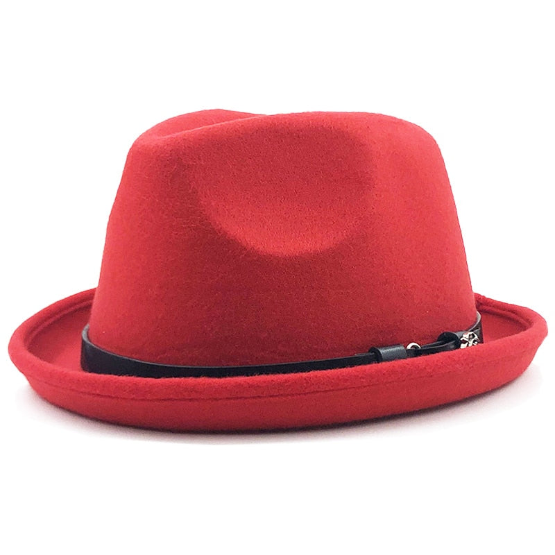 Felt Wool Wide Brim Ribbon Band Fedora Hat