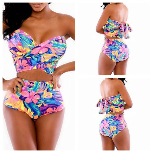 Hawaii Wrap Bandage Swimsuit High Waist