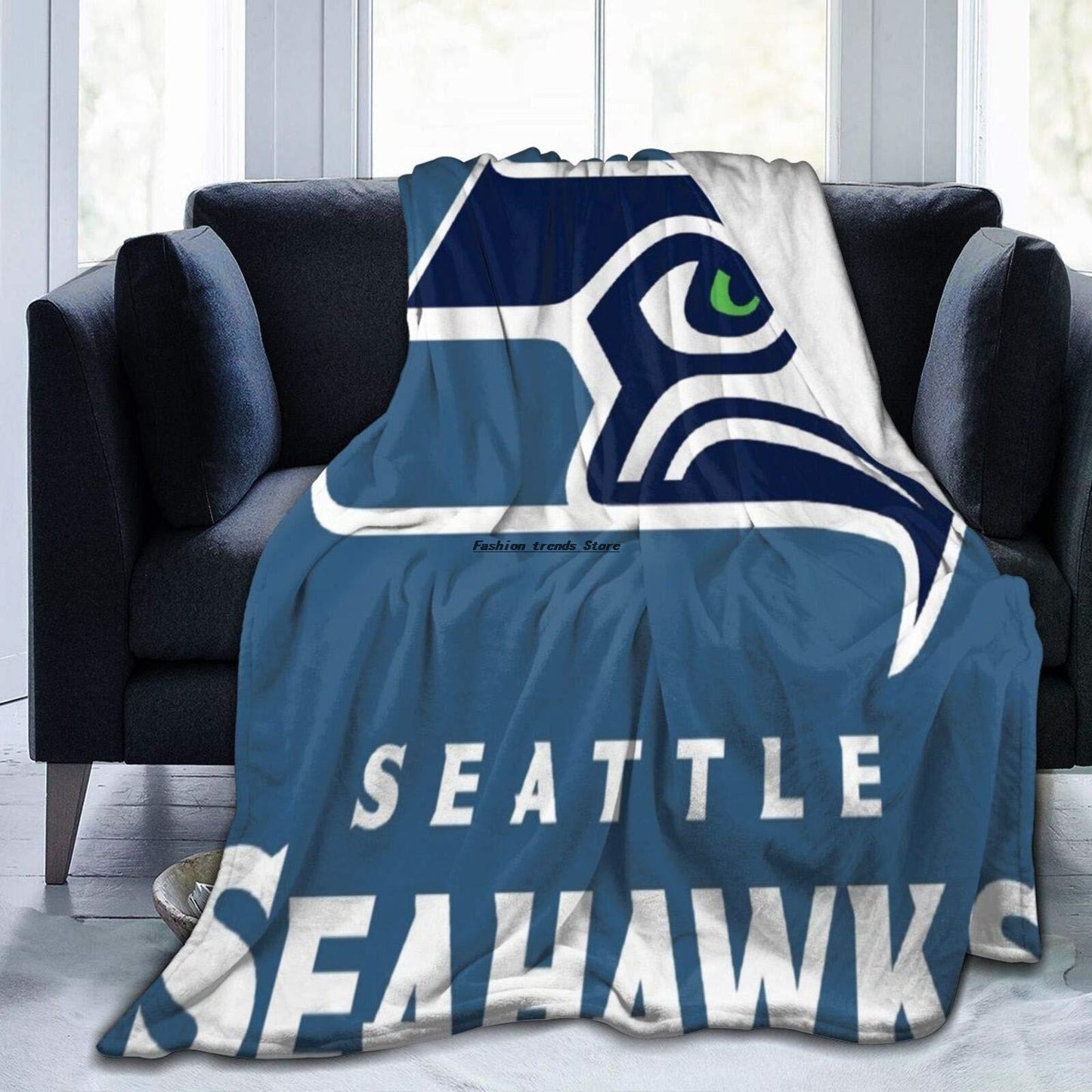 Seattle Seahawks Flannel Fleece Bed Blankets Lightweight Throw Blanket