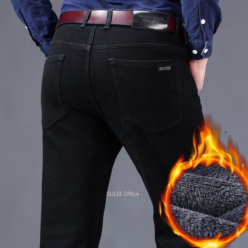 Men's Slim Fit Stretch Velvet Fleece Lined Jeans