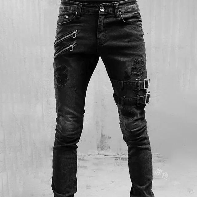 Men's High Waist Skinny Designer Jeans