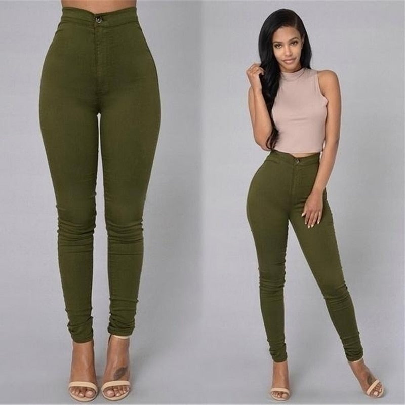 High Stretch Elastic Ankle Length Pencil Pants