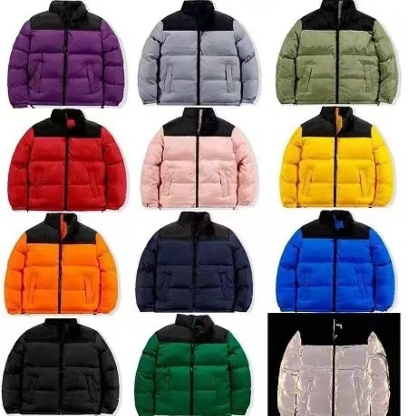 Unisex Puffer Down Colorblock Padded Jackets