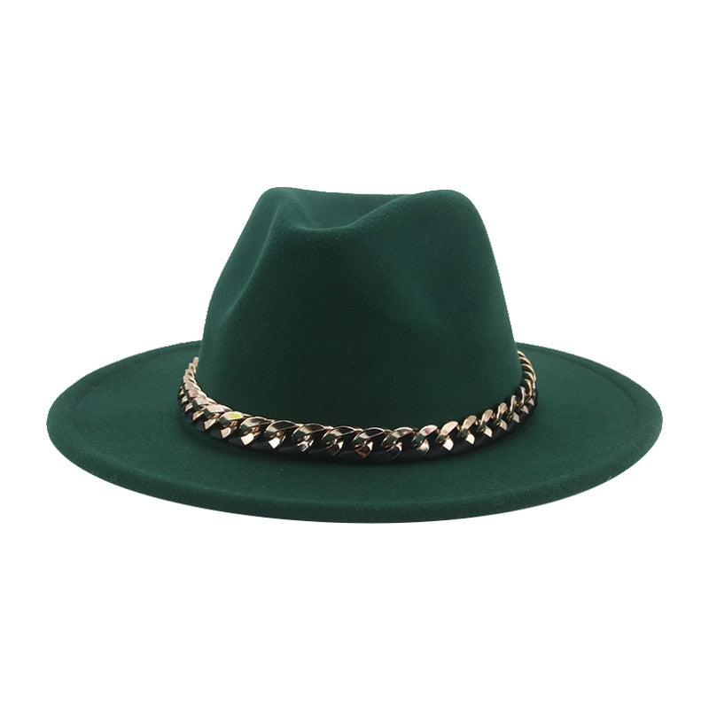 Women's Chain Belt Fedora Hat