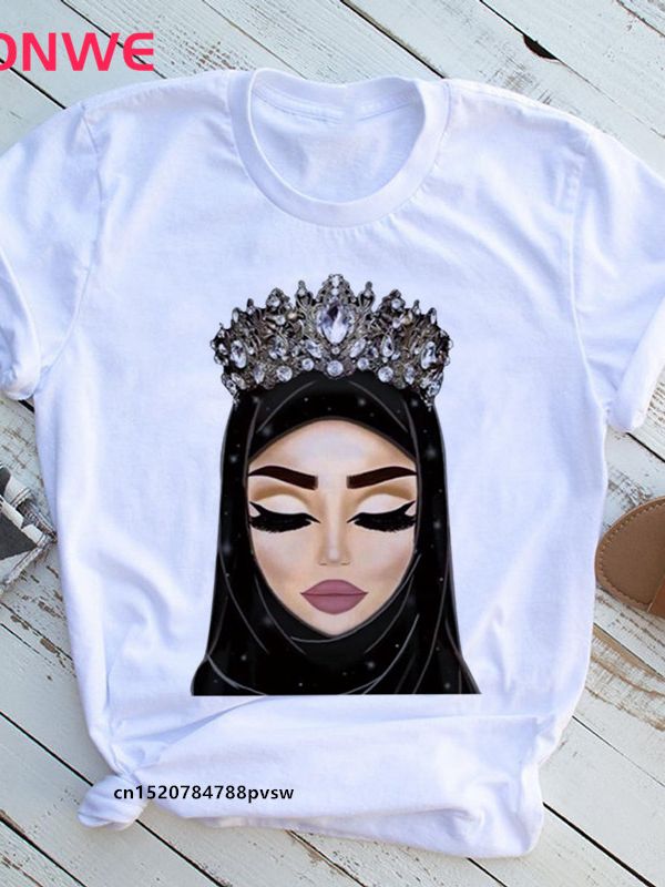 Women's African White T-Shirt Girl Black Queen Lip T-Shirt