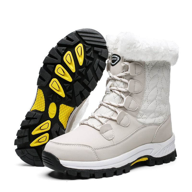 Lace-Up Platform Ankle Snowboots for Women