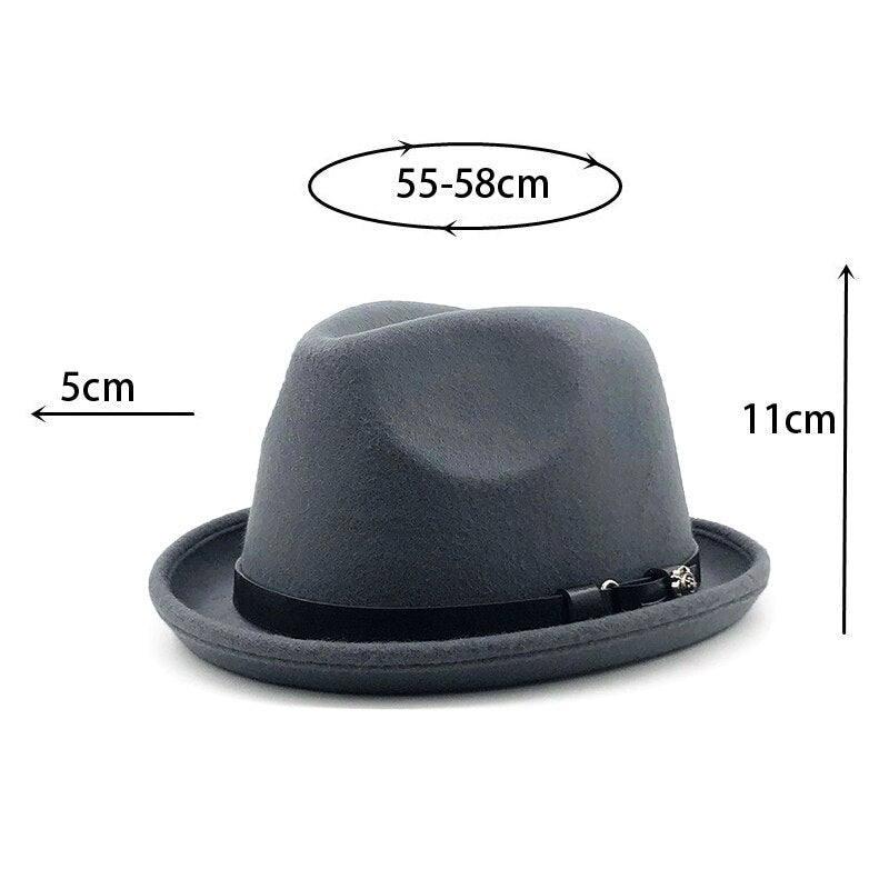 Felt Wool Wide Brim Ribbon Band Fedora Hat