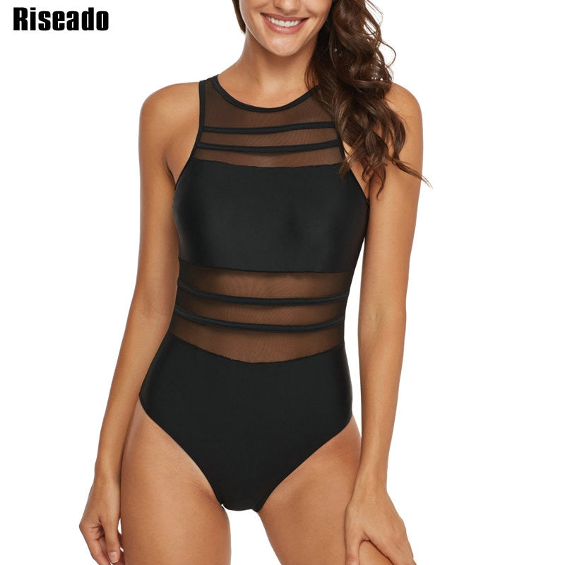 Mesh Backless One Piece Swimsuit