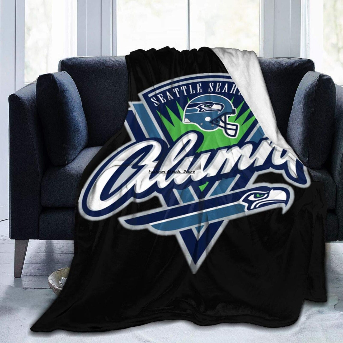 Seattle Seahawks Flannel Fleece Bed Blankets Lightweight Throw Blanket