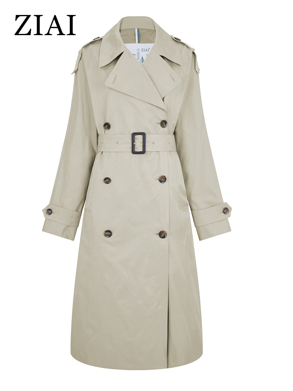 Women's Windbreaker Button Trench Coat