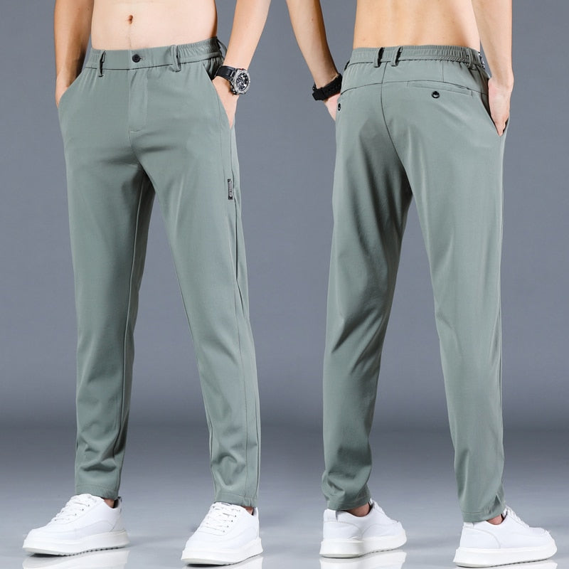 Men's Slim Fit Work Elastic Waist Pants