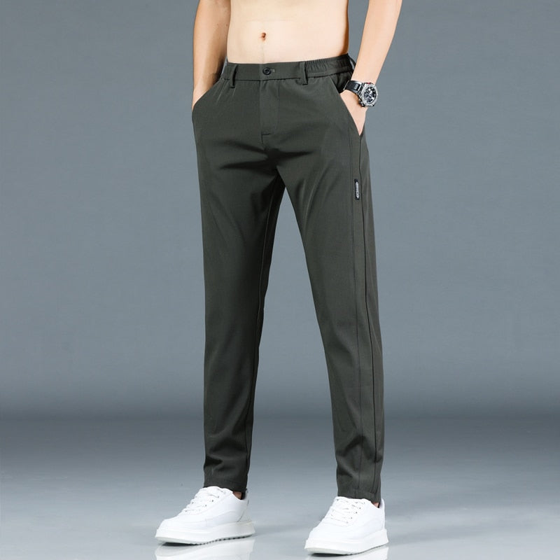 Men's Slim Fit Work Elastic Waist Pants