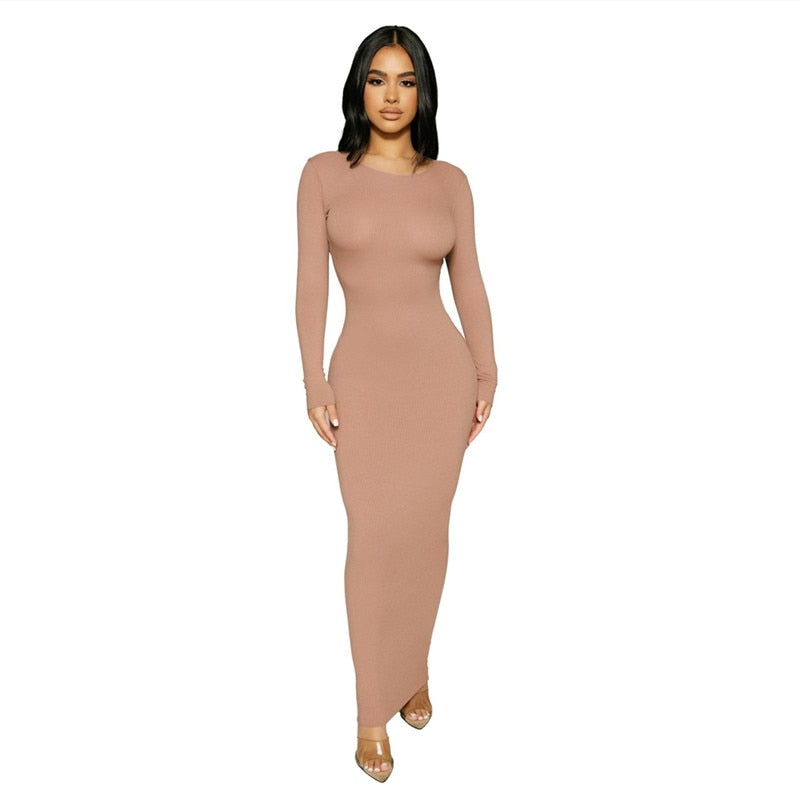 Ribbed Knitted Bodycon Wrap Dress