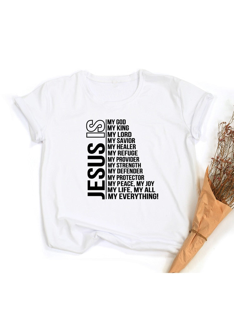 "Jesus Is My God King Everything" Women's Christian T-Shirts