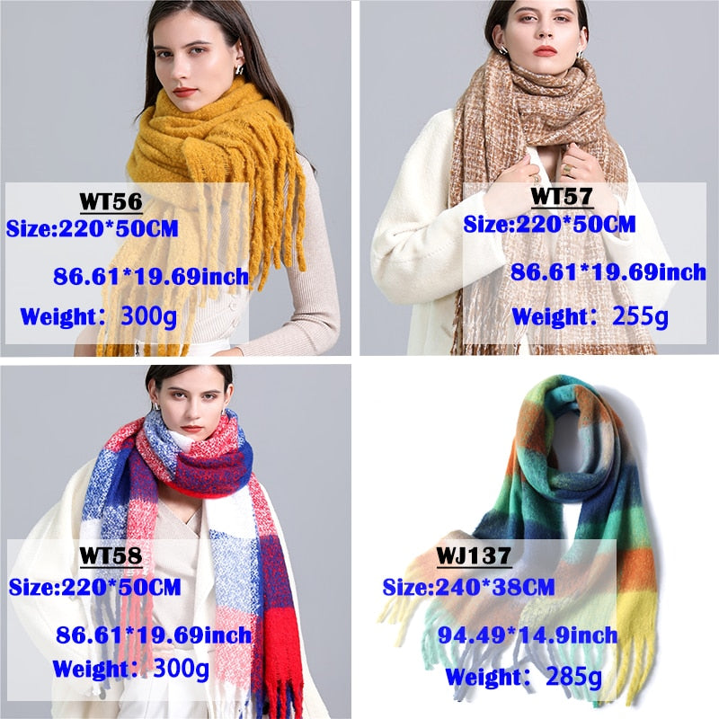 Cashmere Ladies Long Tassel Large Shawl Scarves